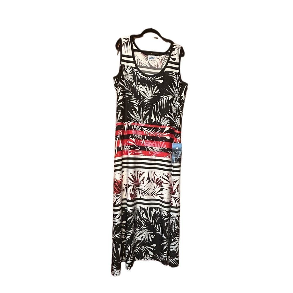 Avenue Red and Black Sleeveless Maxi Sundress Size 18/20 NWOT
